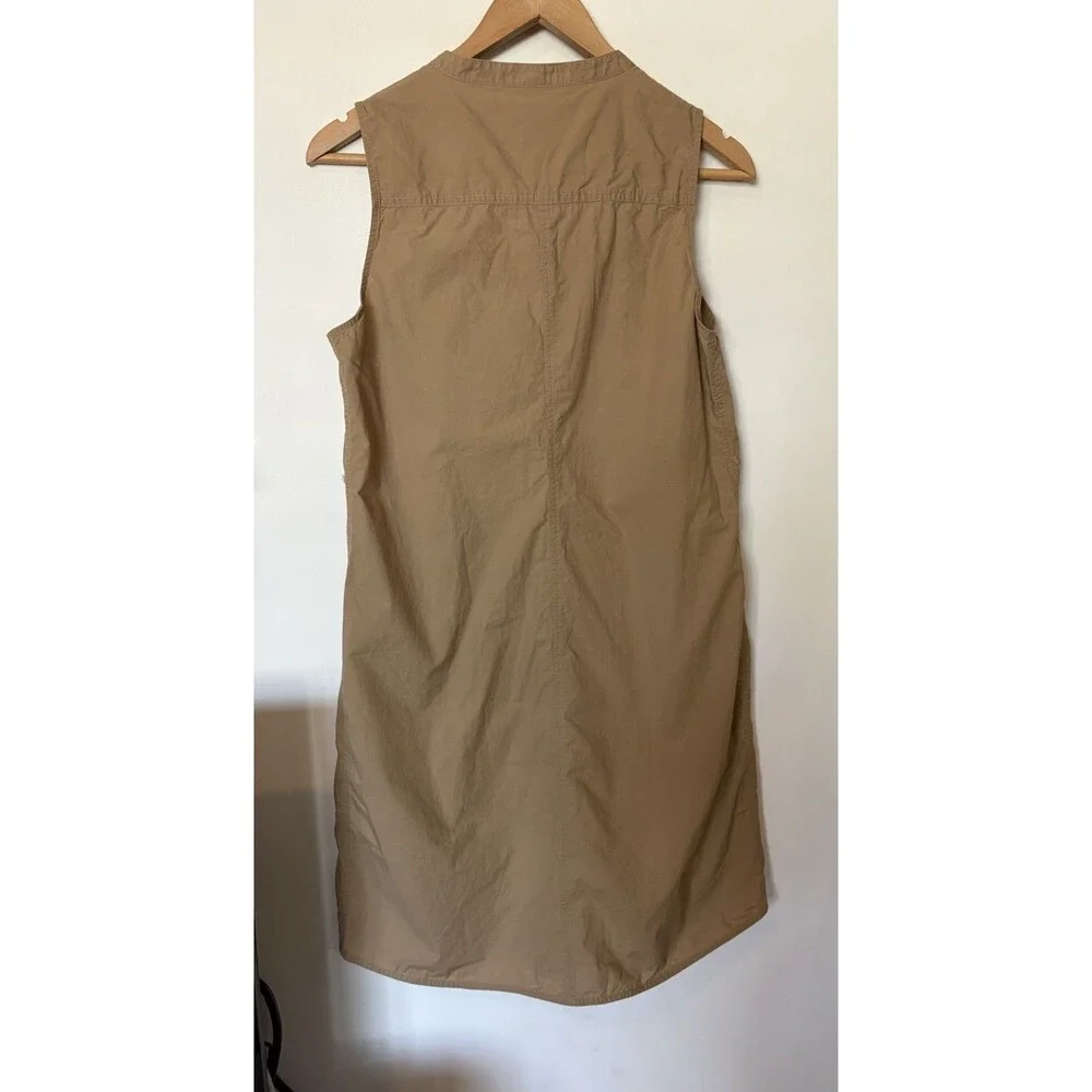 J Crew Collection Camel Button Front Sleeveless Midi Dress Size Medium